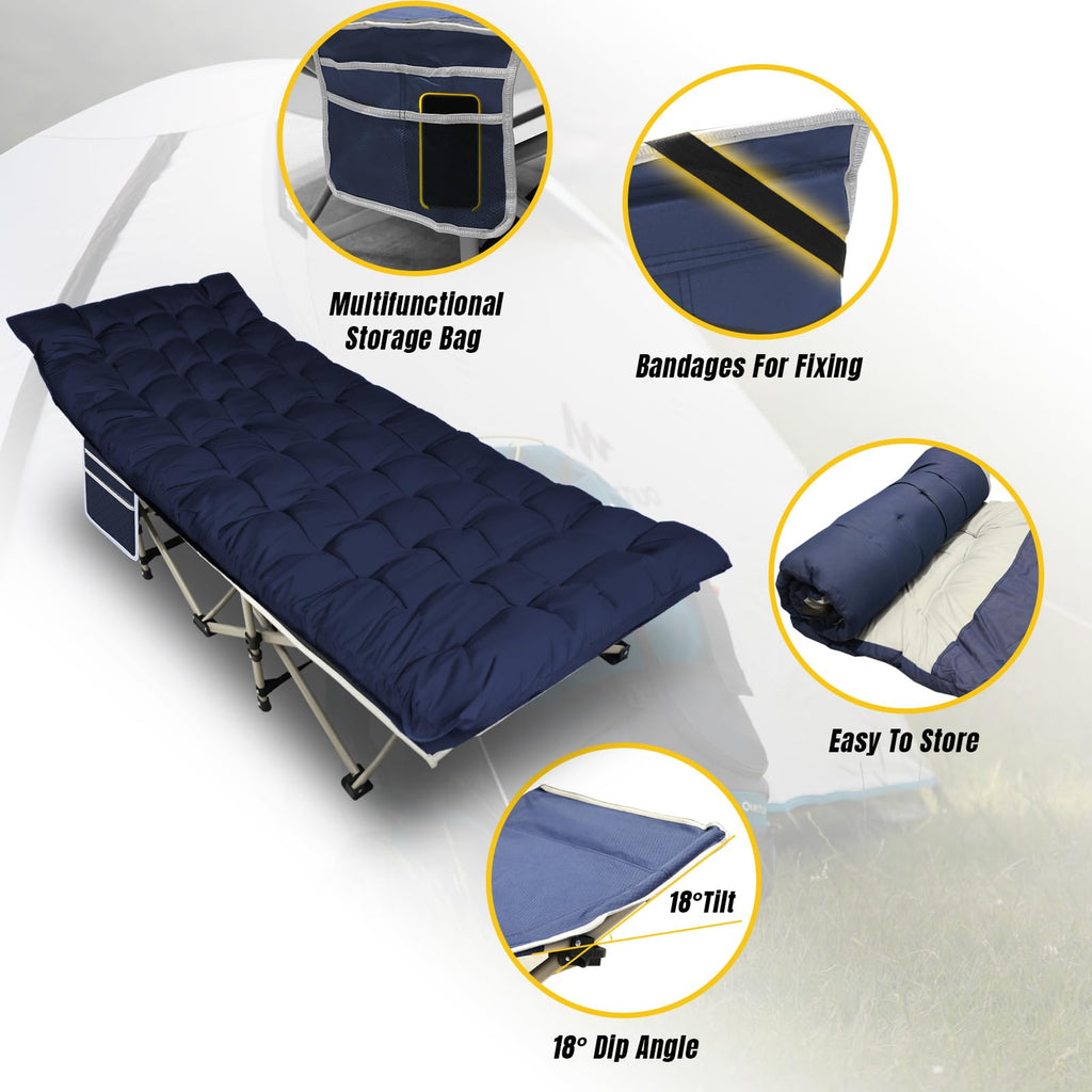Folding Camping Cot with Removable Mattress and Carry Bag B73184