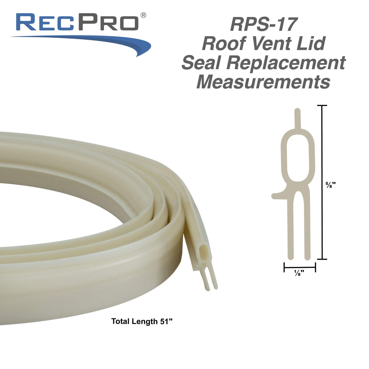 White Vinyl RV Roof Vent Seal 1 Pack T544