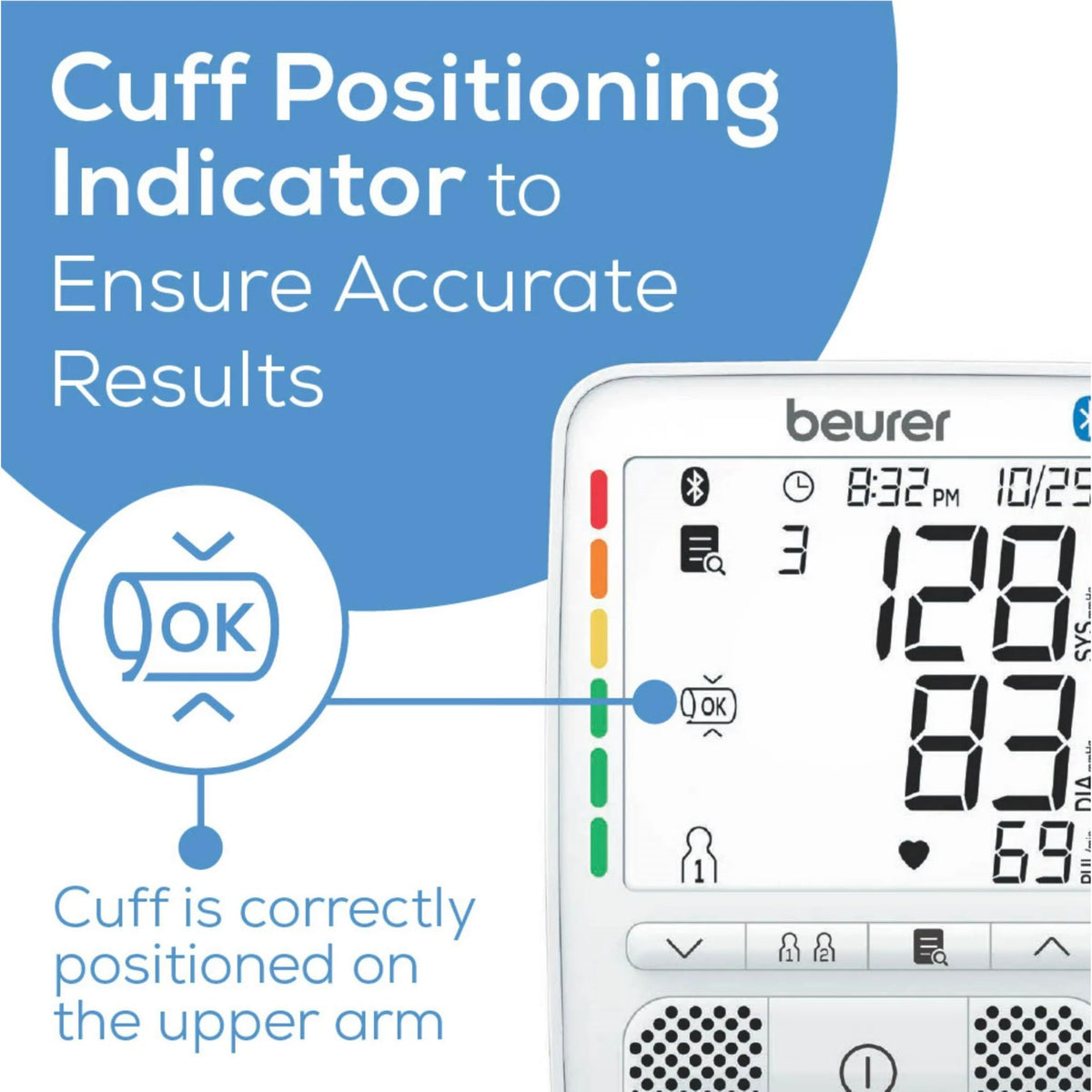 Upper Arm Blood Pressure Monitor with Bluetooth and Talking Function P5212