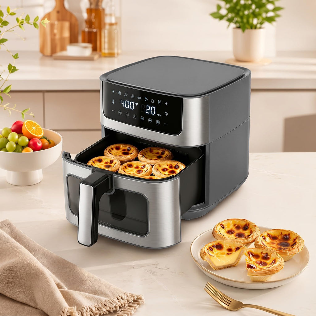 8-in-1 Air Fryer 6 Quarts with Presets and Window O4855