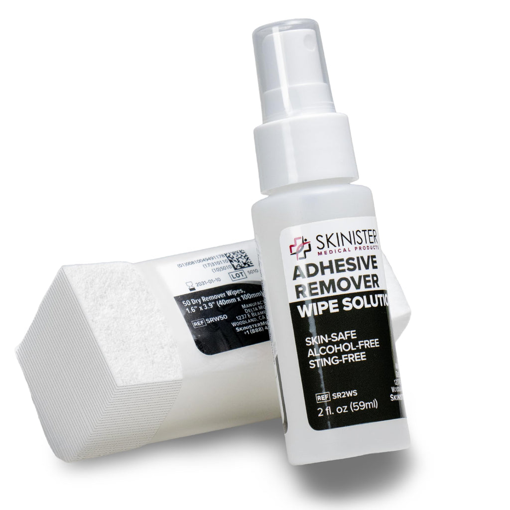 Adhesive Remover Wipes 50 Dry Wipes + 2oz Spray Solution T564