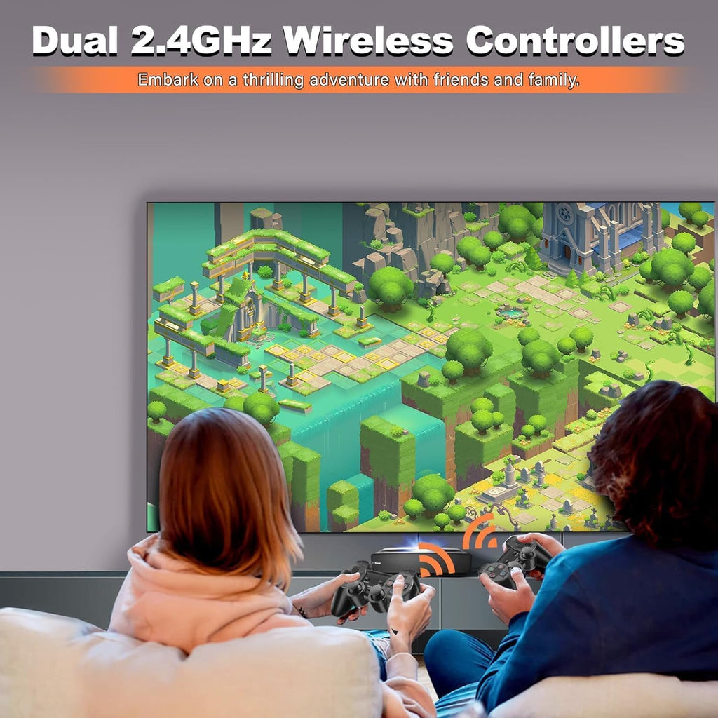Retro Gaming Console with Dual Wireless Controllers 4K HDMI Output 64GB W952953