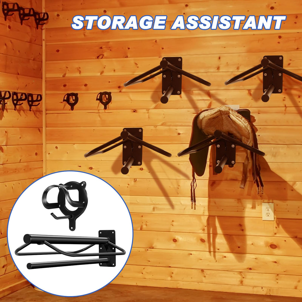 12 Pack Wall Mount Saddle Rack with Bridle Hooks K8658