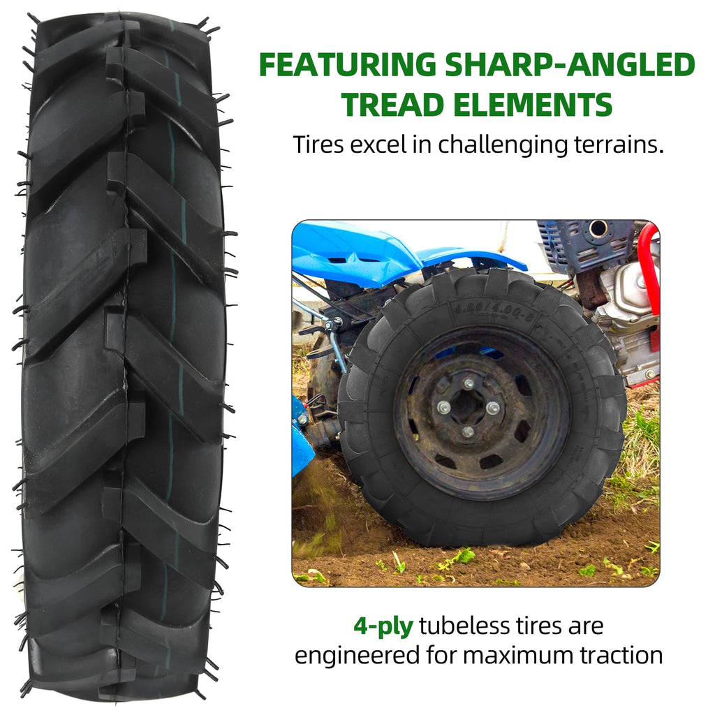 4.80/4.00-8 Tubeless Tires 2-Pack U86016