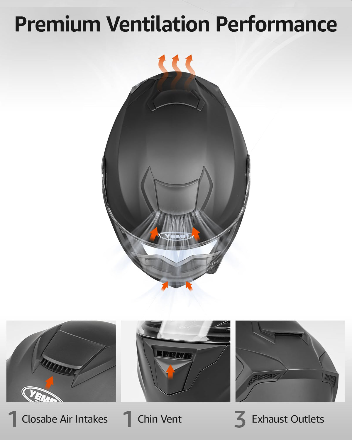 DOT Approved Full Face Motorcycle Helmet with Flip Up Dual Visor P94728