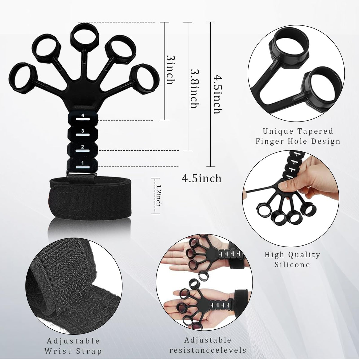 5 Pack Adjustable Hand Grip Strengthener W780850