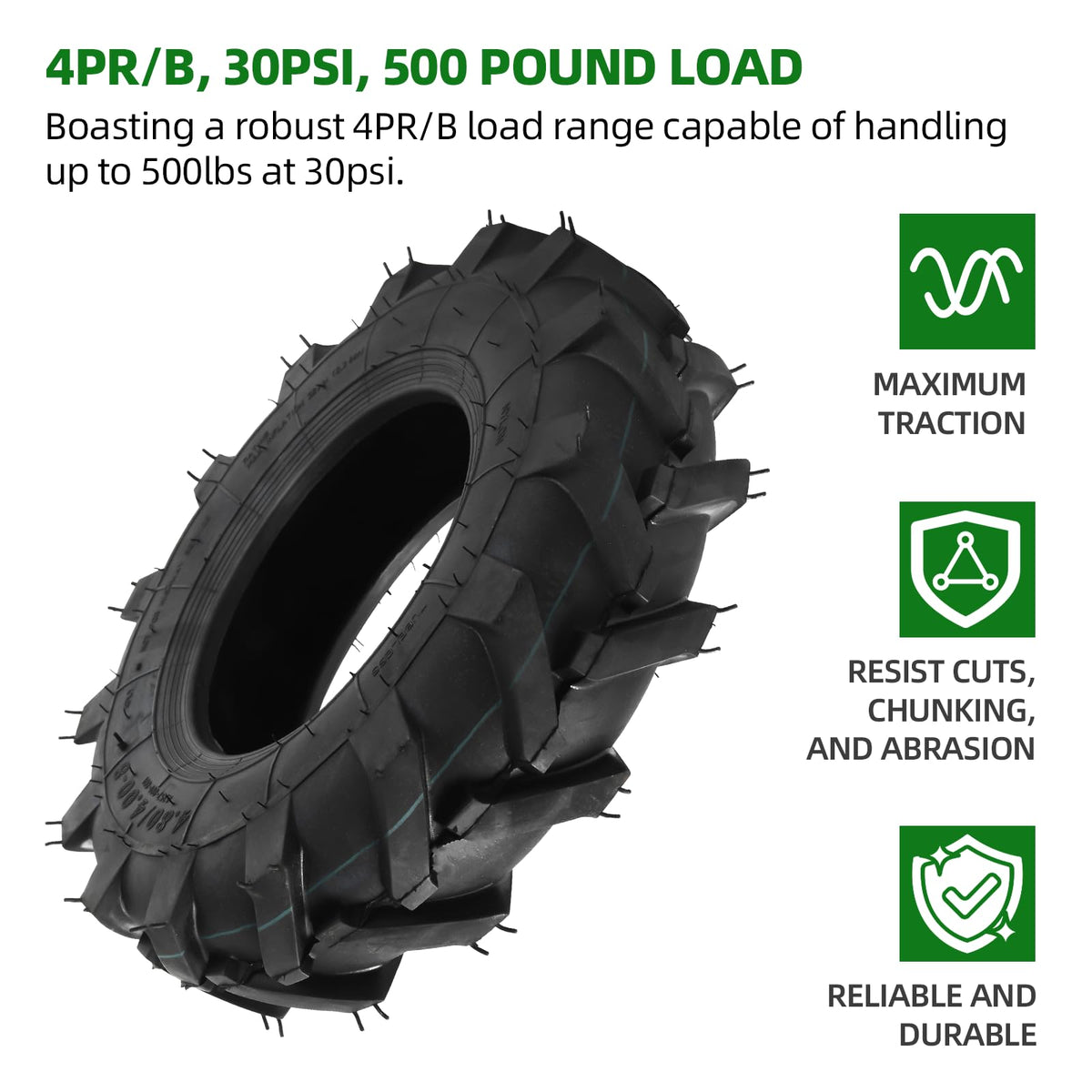 4.80/4.00-8 Tubeless Tires 2-Pack U86016