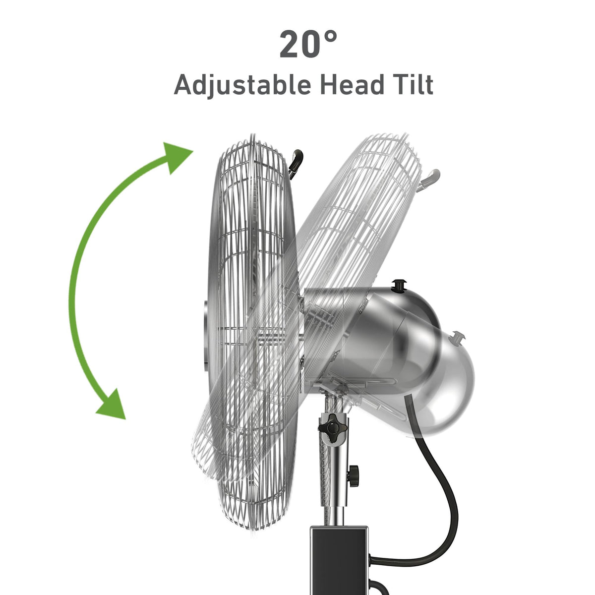 16" Digital Metal Stand Fan 3-Speed Oscillation E301