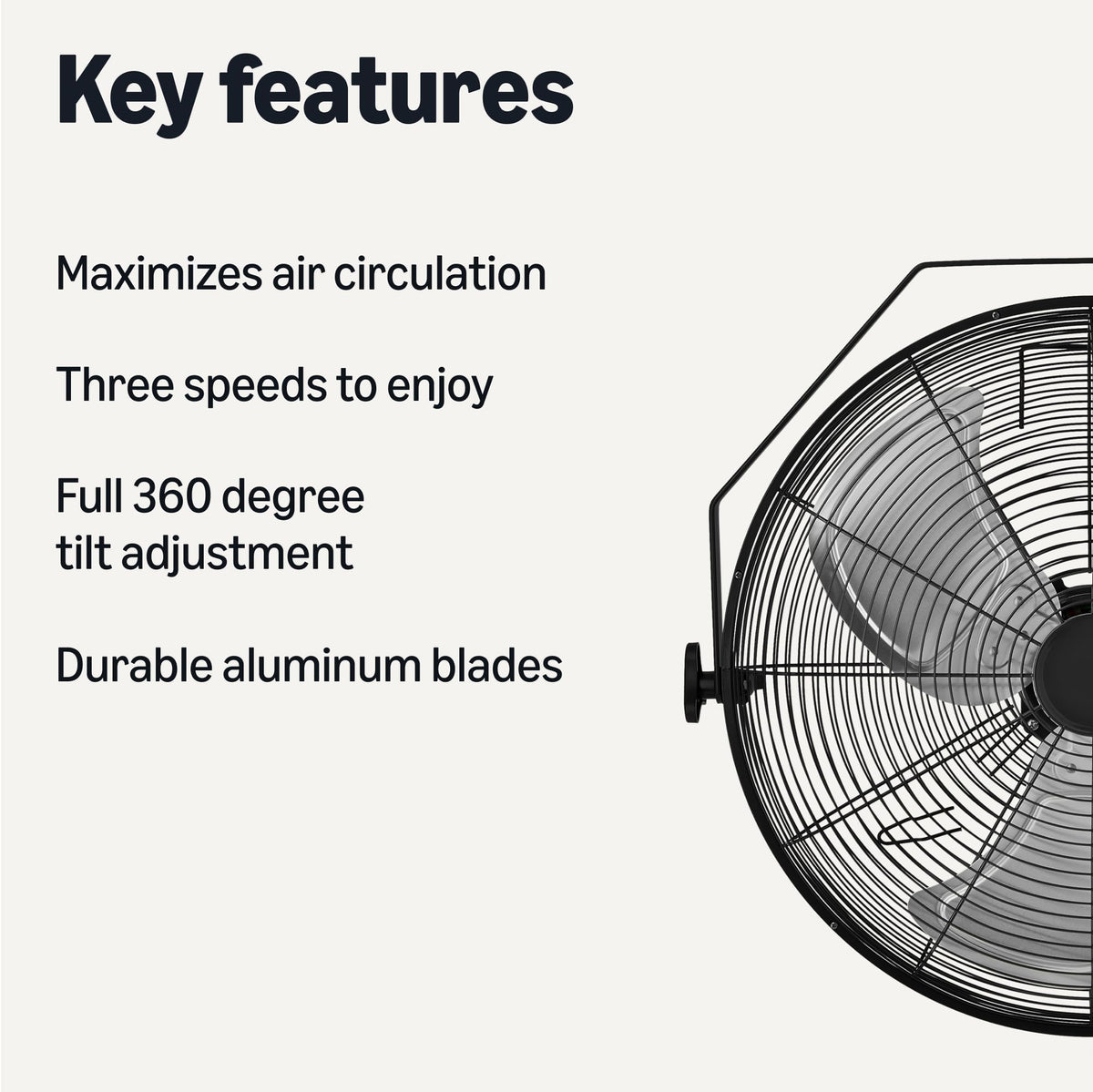 18" Indoor Wall-Mounted Industrial Fan with Three Speeds P420