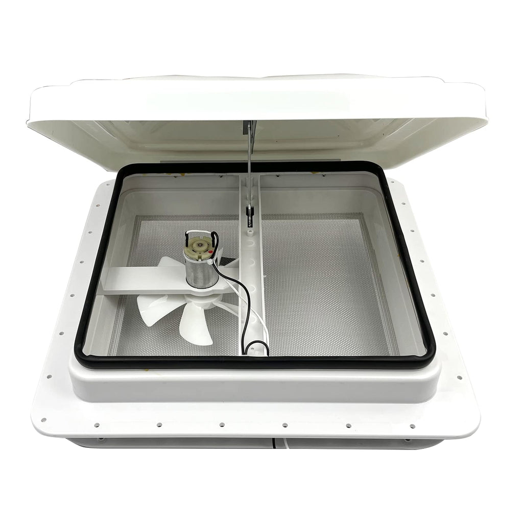 14" RV Roof Vent with 12V Fan, White V179