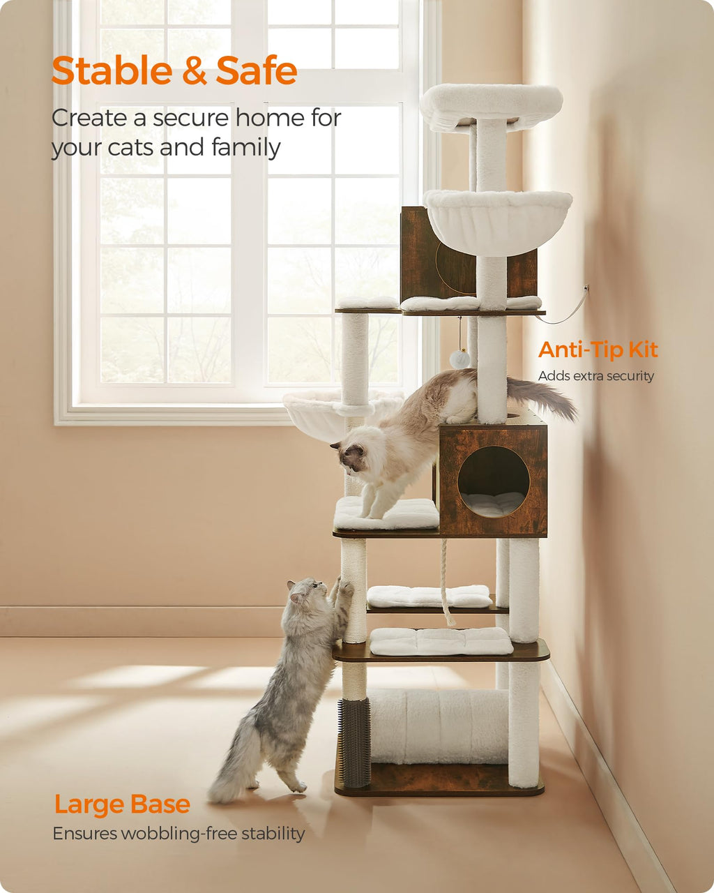 Cat Tree with 2 Caves and 2 Hammocks Q98979