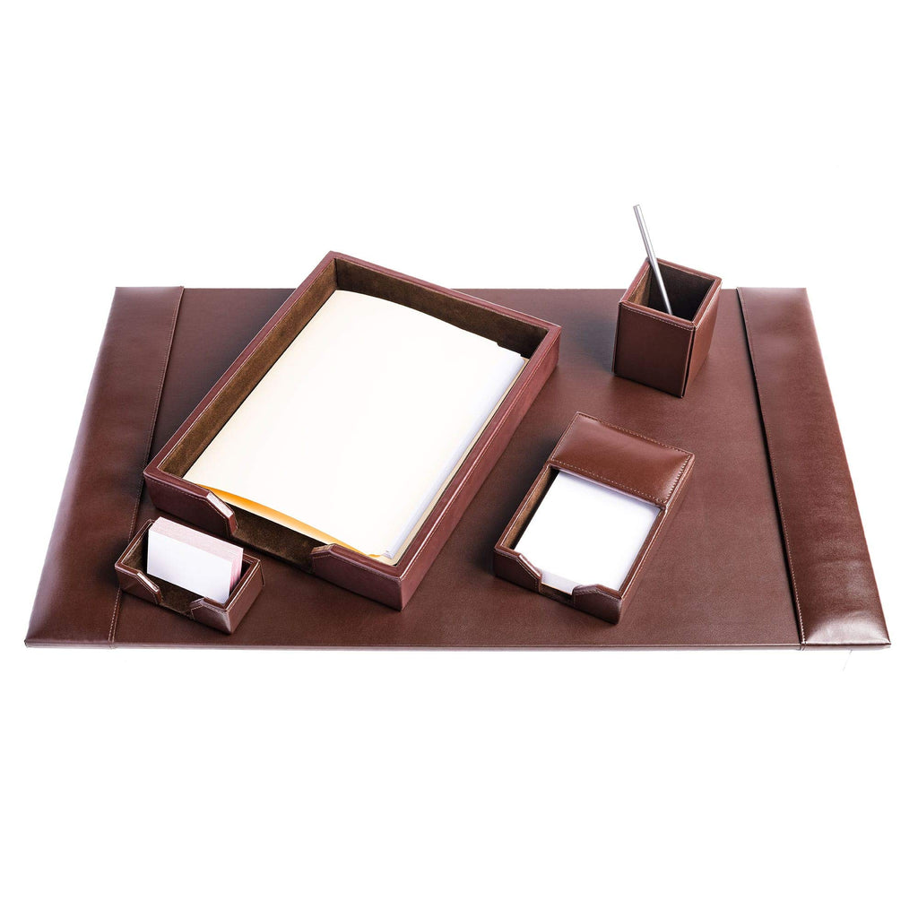 Bonded Leather Desk Set 5 Piece M7153