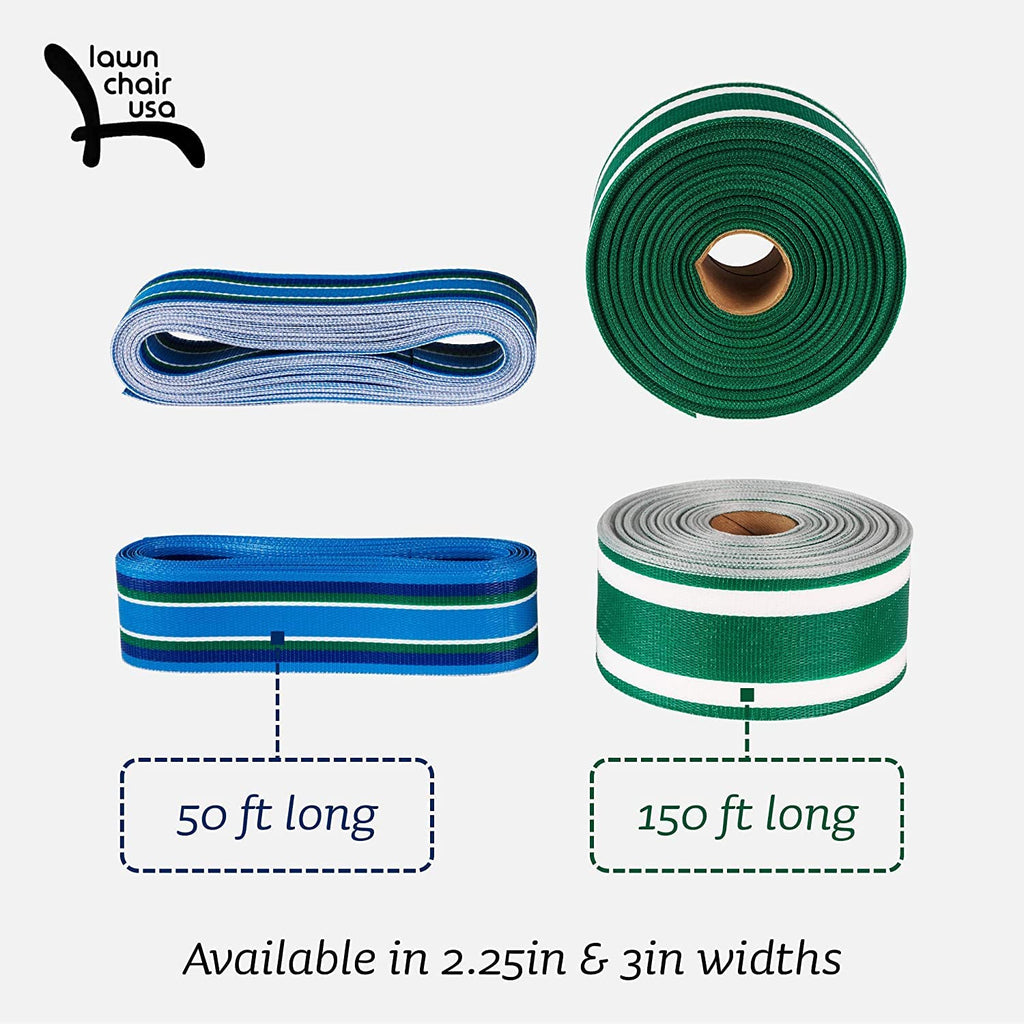 Blue 3" x 50' Lawn Chair Webbing W4707
