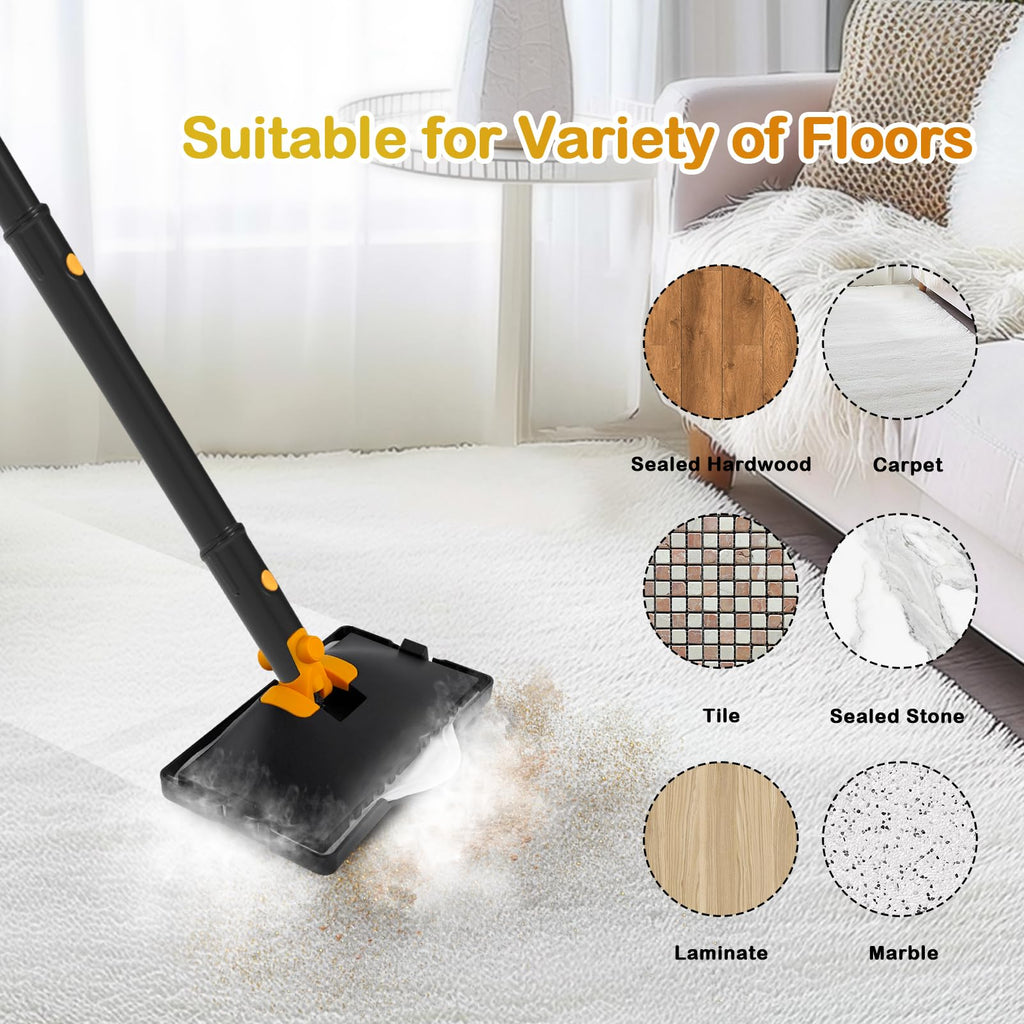 Steam Mop with 23FT Cord, 12OZ Removable Tank U474
