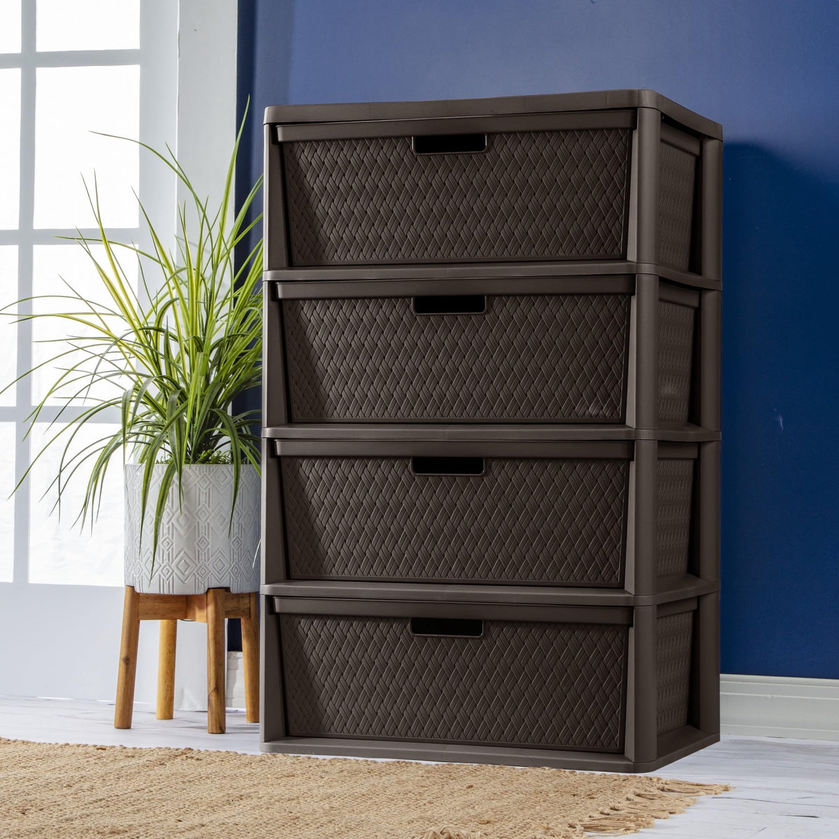 4 Drawer Plastic Storage Tower Brown N172281