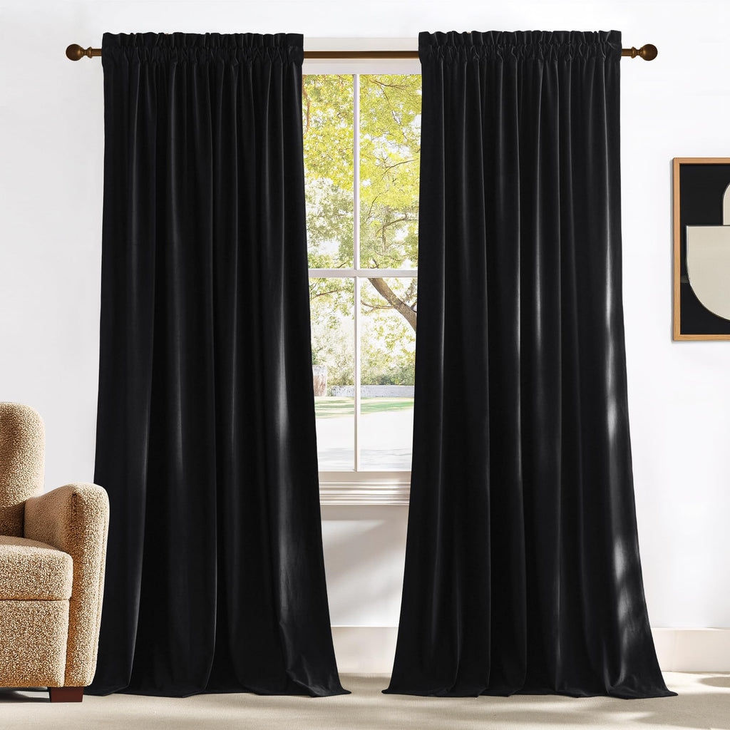 Black Out Velvet Curtains 108 inches Long N354