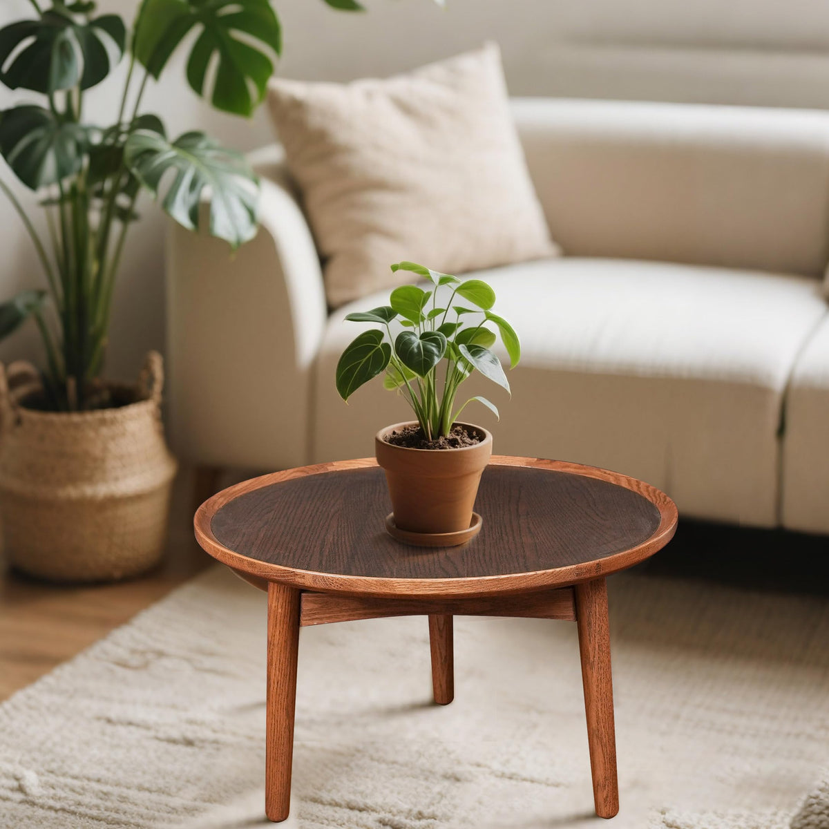 24 Round Solid Oak Coffee Table J3427