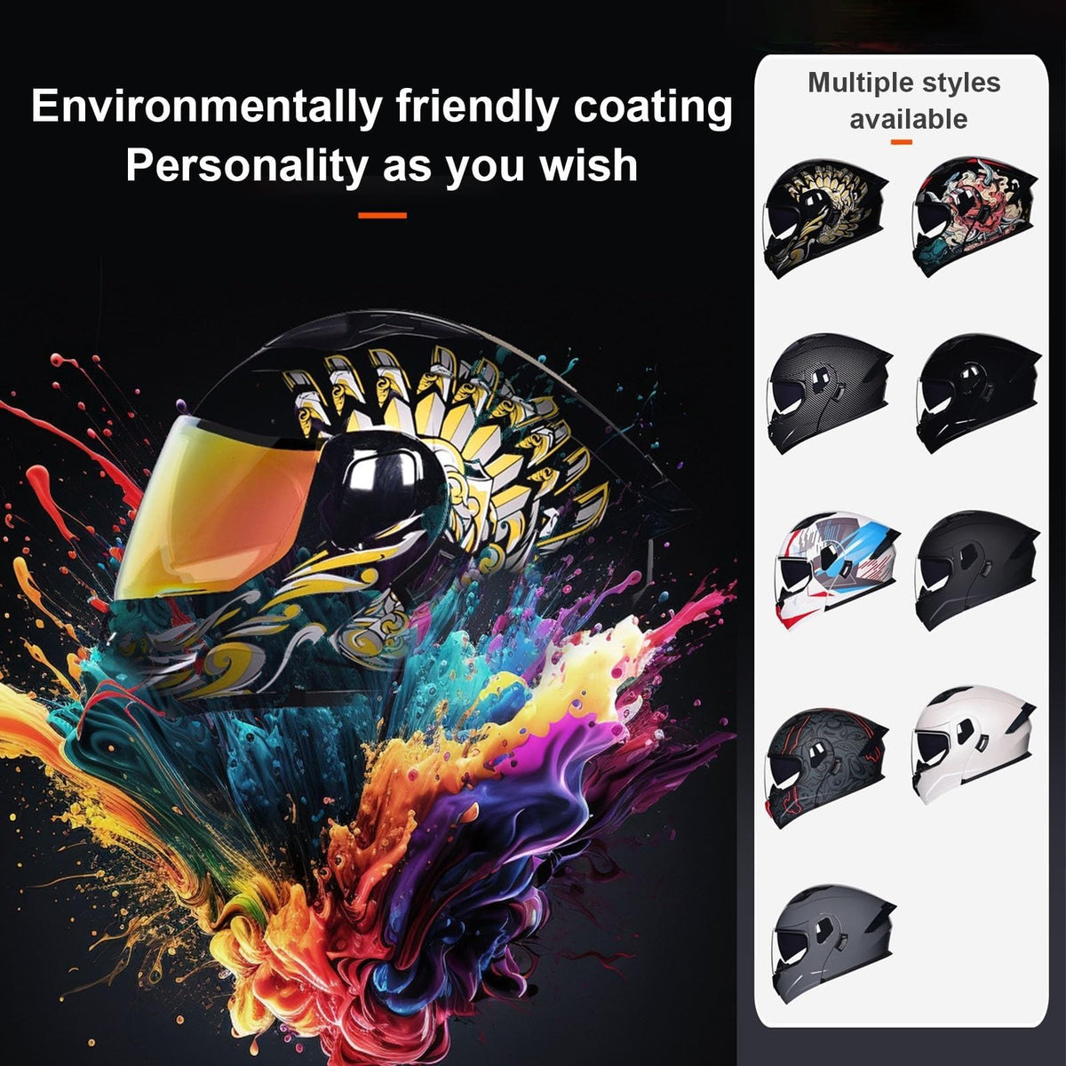 Flip-Up Motorcycle Helmet DOT Certified Dual-Lens V59511