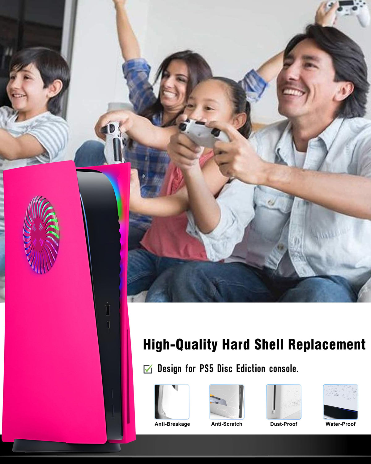 Nova Pink Vented Faceplate for PS5 Disc Edition S3803