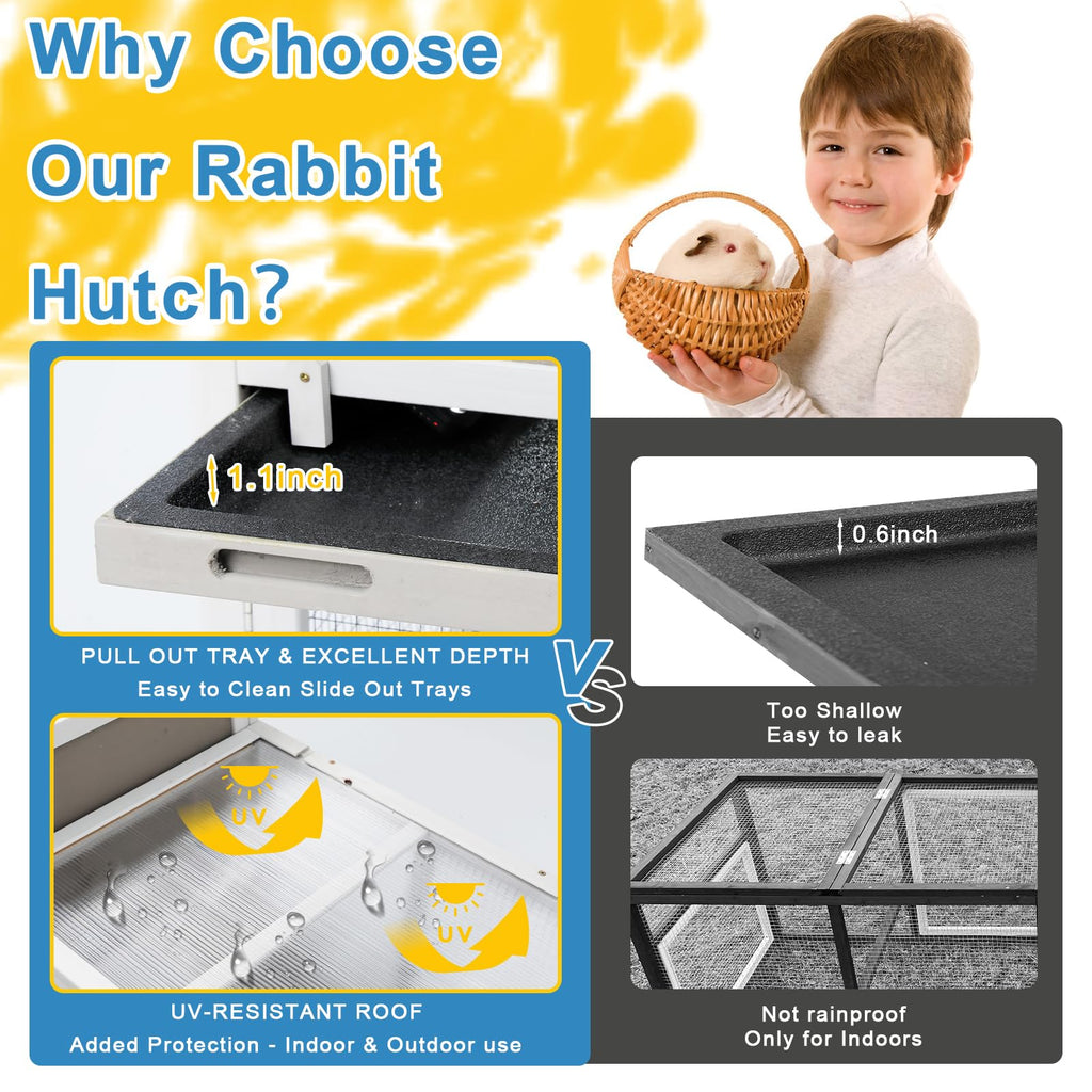 48" L 2-Story Rabbit Hutch with Ramp V1153