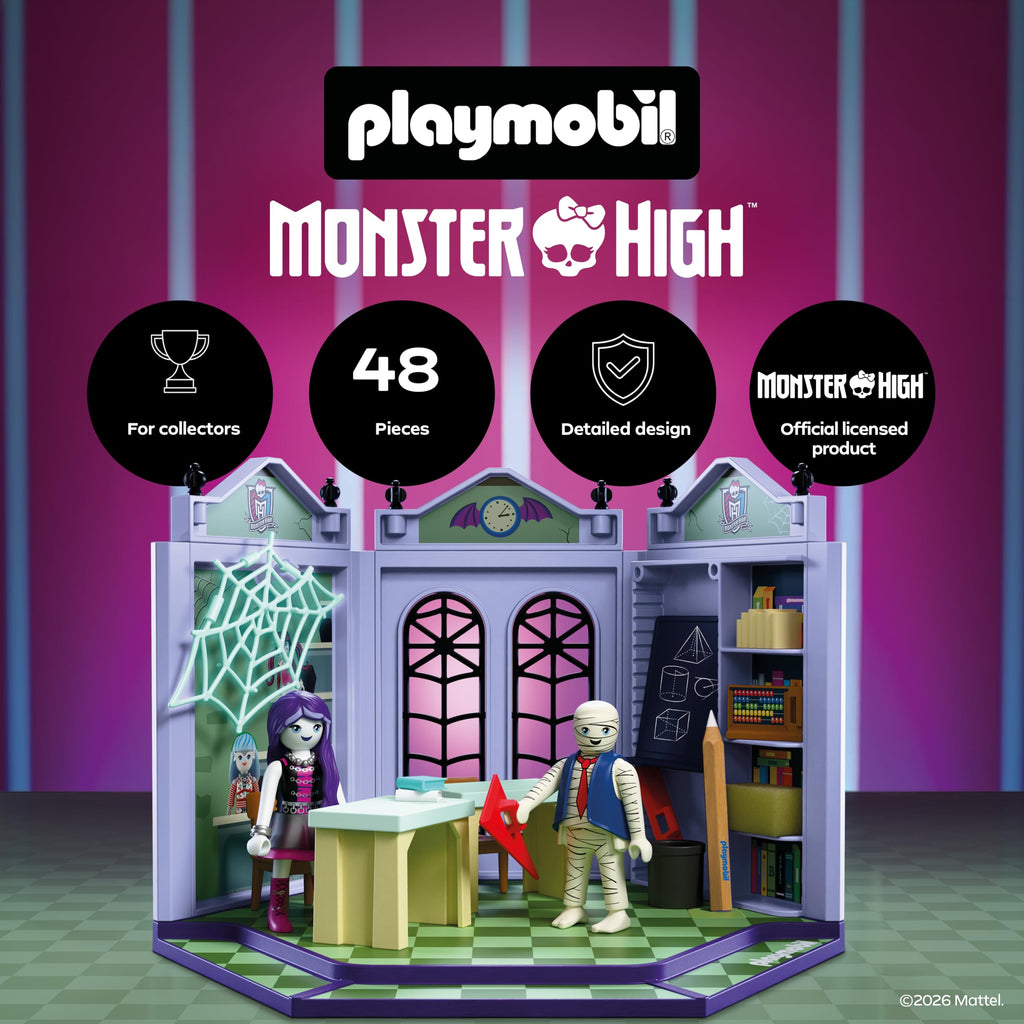 Monster High Classroom Playset with Blackboard & Glow‑in‑the‑Dark Spider Web E5460