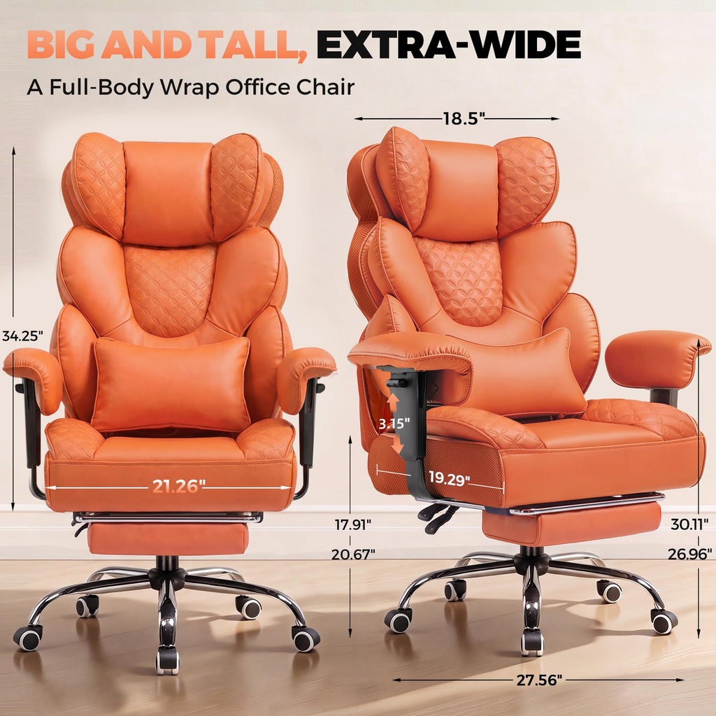Big and Tall High Back Executive Chair with Footrest R654876
