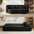 2-in-1 Convertible Sofa Bed 78 Inch Sleeper with Pillow Black W53332