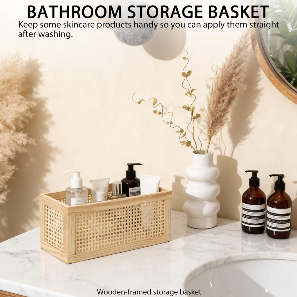 Rectangular Rattan Woven Storage Basket C387027