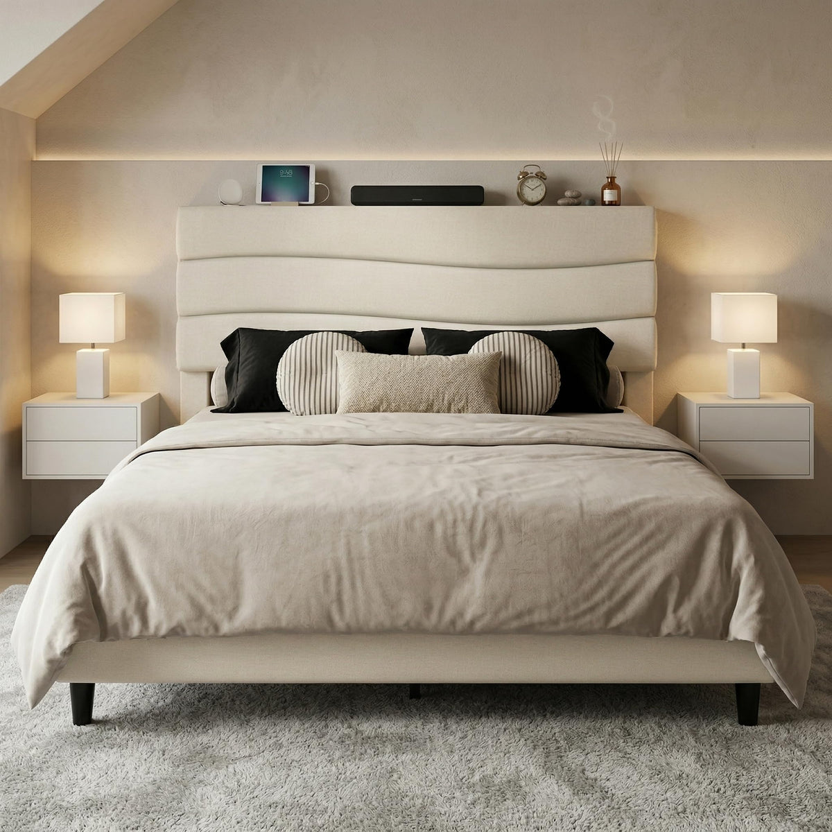 Queen Size Upholstered Headboard Bed Frame A169031