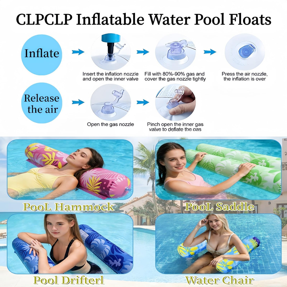 5 Pack Inflatable Pool Floats B6922