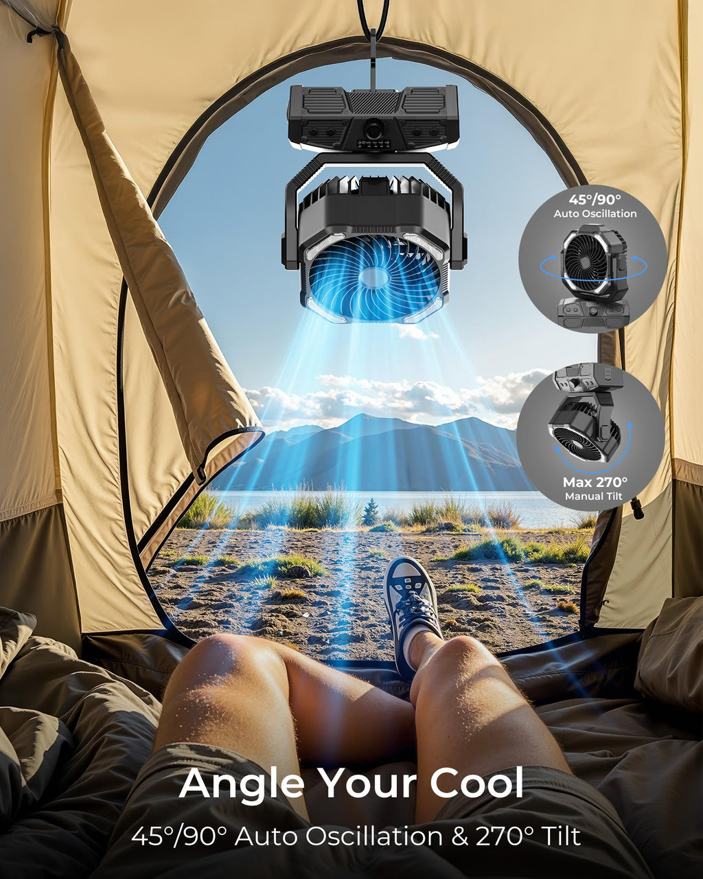Portable Camping Fan with Remote H191