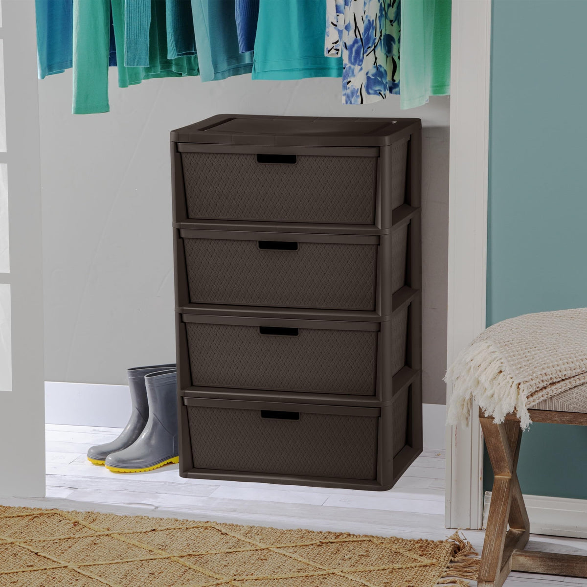 4 Drawer Plastic Storage Tower Brown N172281