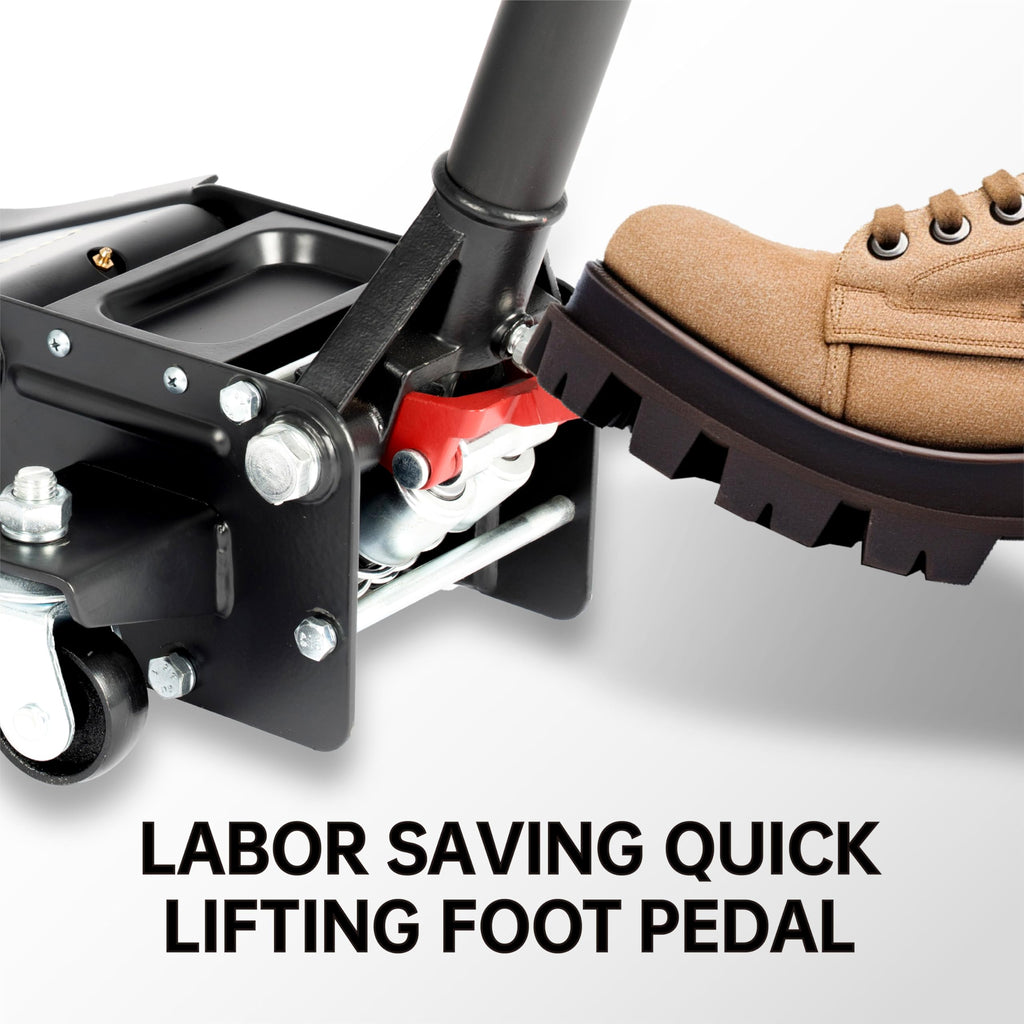 3-Ton Low-Profile Dual Pistons Steel Floor Jack U559689