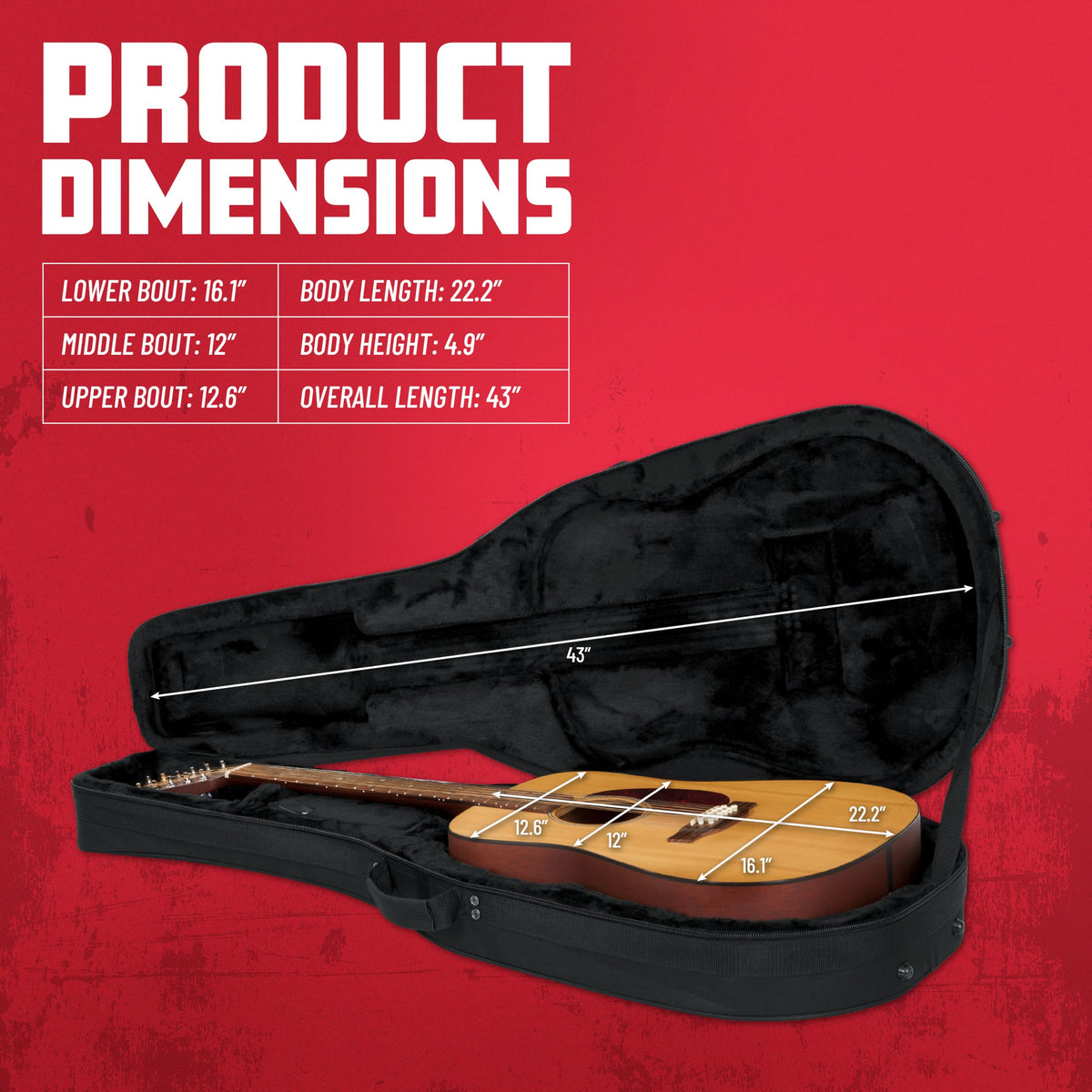 Lightweight Polyfoam Guitar Case C748875