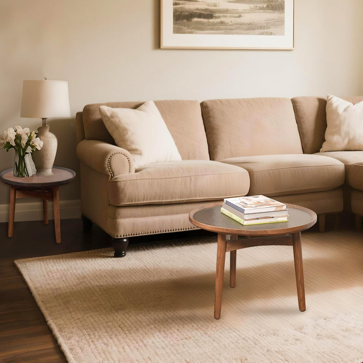 24 Round Solid Oak Coffee Table J3427