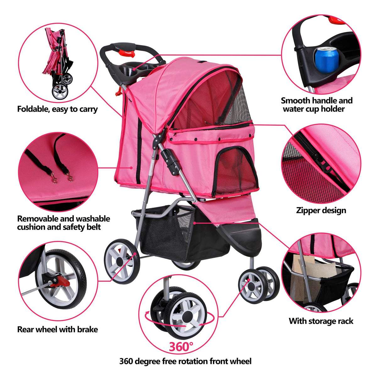 Foldable Pet Stroller S6887