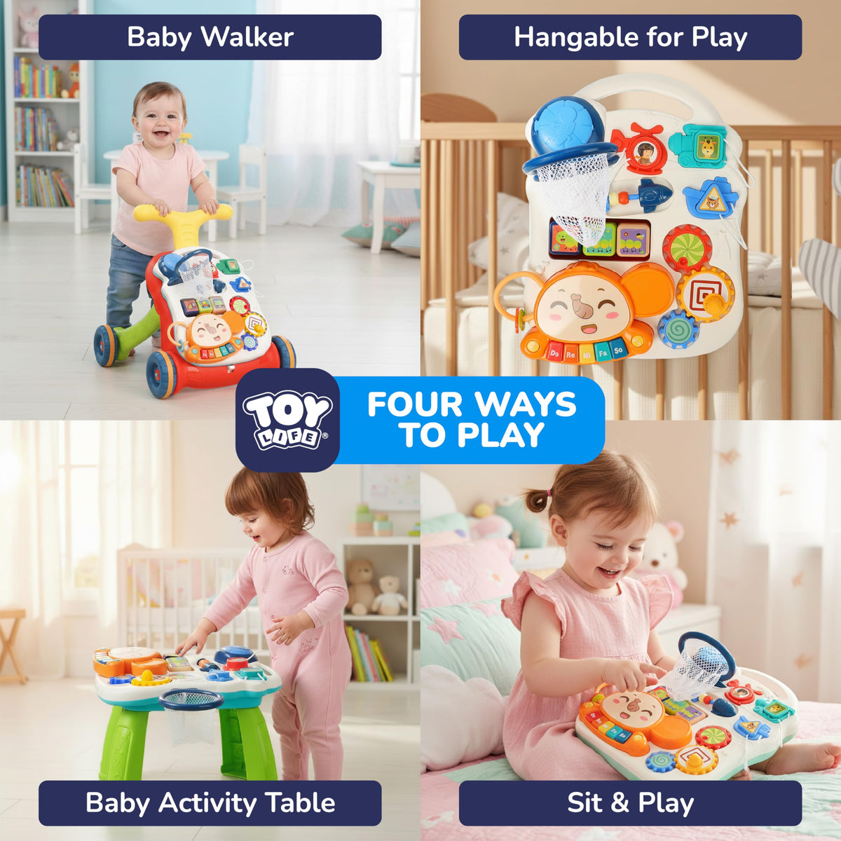 3-in-1 Baby Push Walker & Activity Center K530535