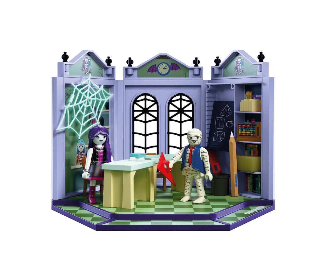 Monster High Classroom Playset with Blackboard & Glow‑in‑the‑Dark Spider Web E5460