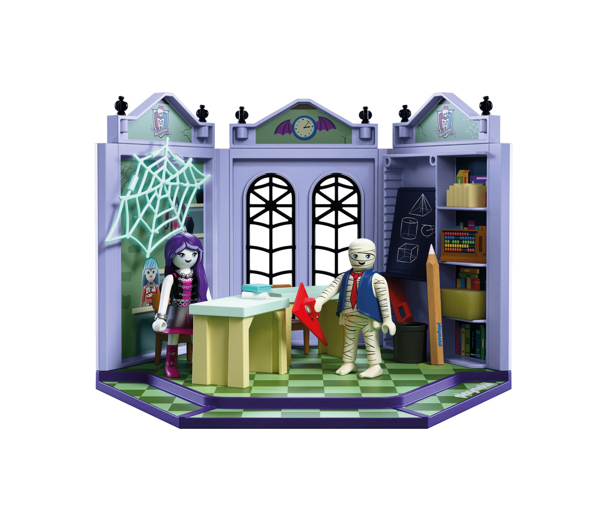 Monster High Classroom Playset with Blackboard & Glow‑in‑the‑Dark Spider Web E5460