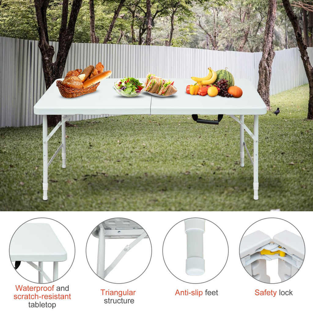 4Ft Portable Folding Table White L346