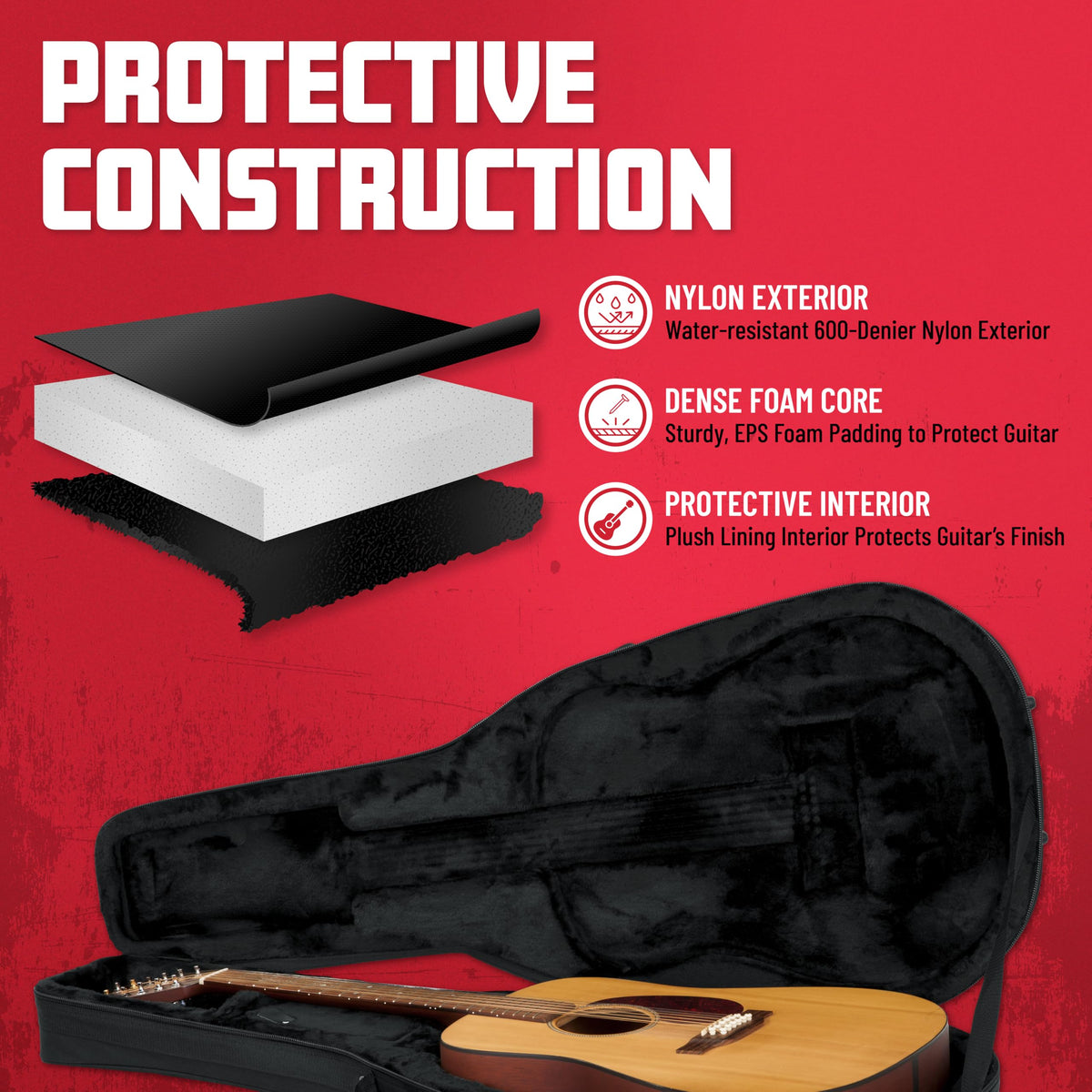Lightweight Polyfoam Guitar Case C748875