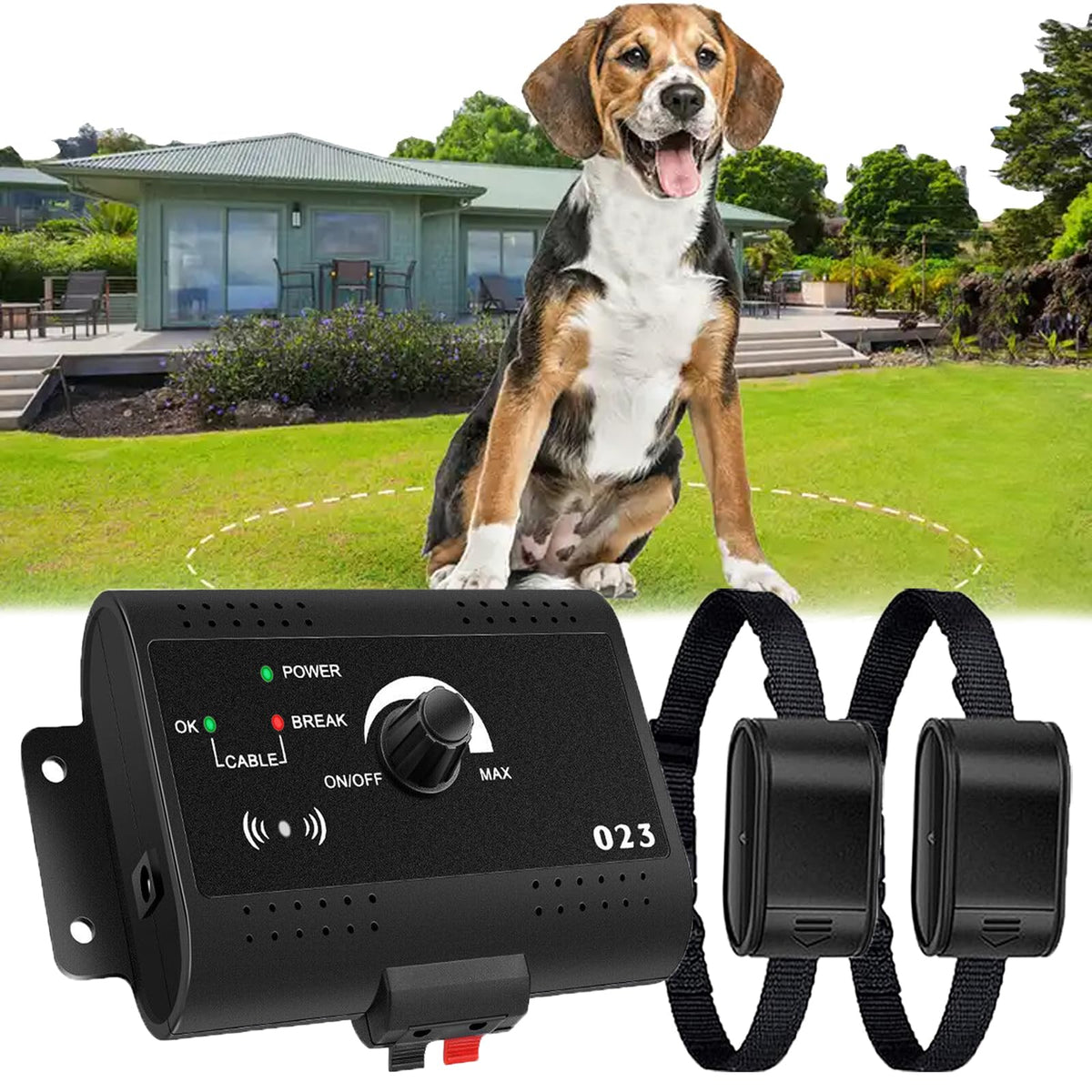 Electronic Dog Fence & Training Collar, 1/2 Acre Waterproof O3188