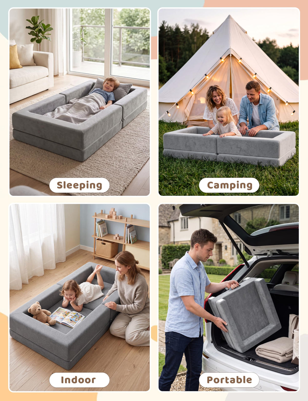 54" Portable Foldable Foam Toddler Bed N2554