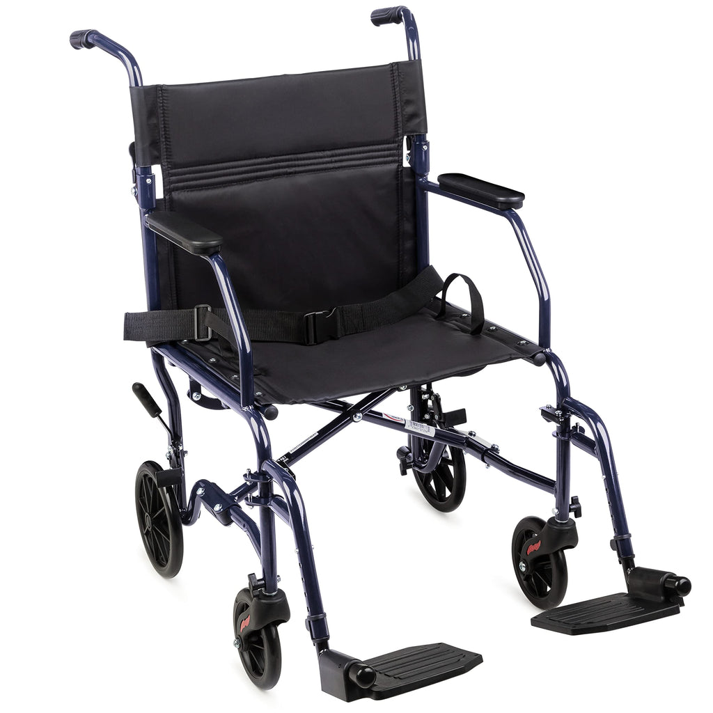 Folding Transport Wheelchair with 19 inch Seat H4428