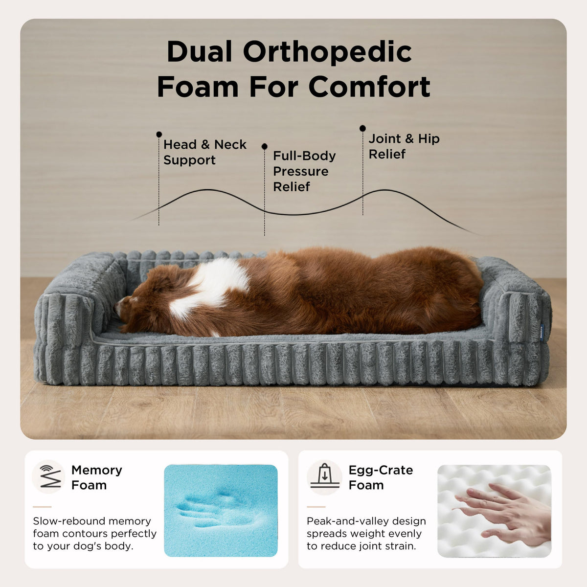 Memory Foam Orthopedic Dog Beds Large Sized Dog 35" K429