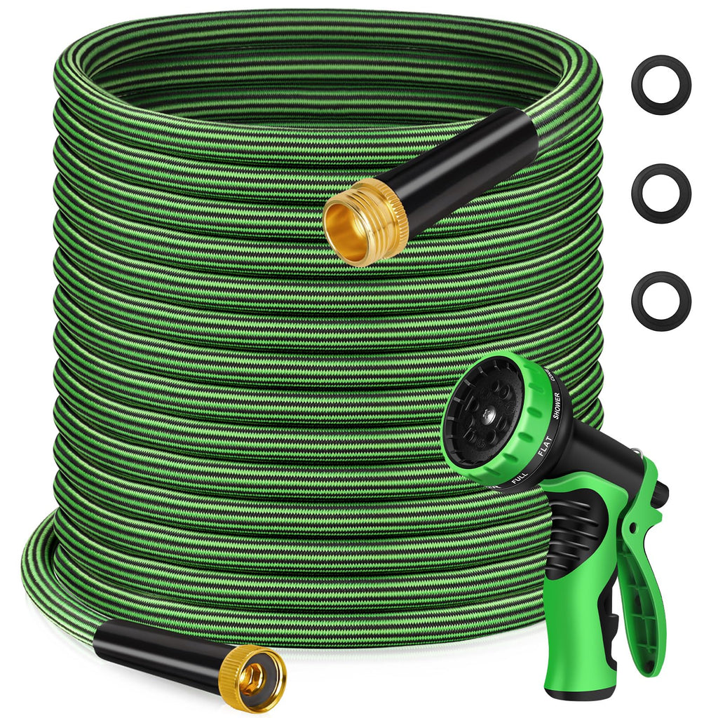 100FT Non-Expandable Kink-Free Garden Hose with Spray Nozzle B4516