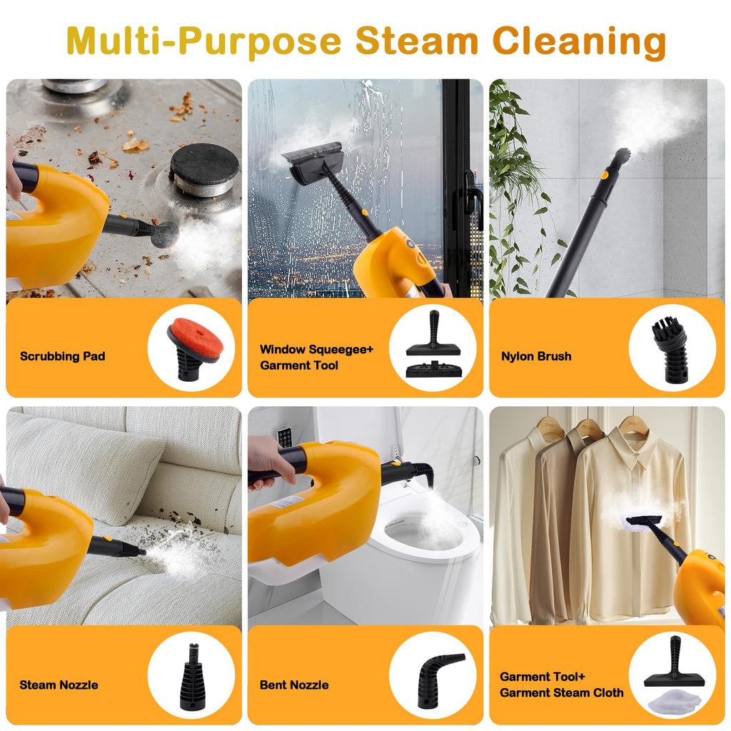 Steam Mop with 23FT Cord, 12OZ Removable Tank U474