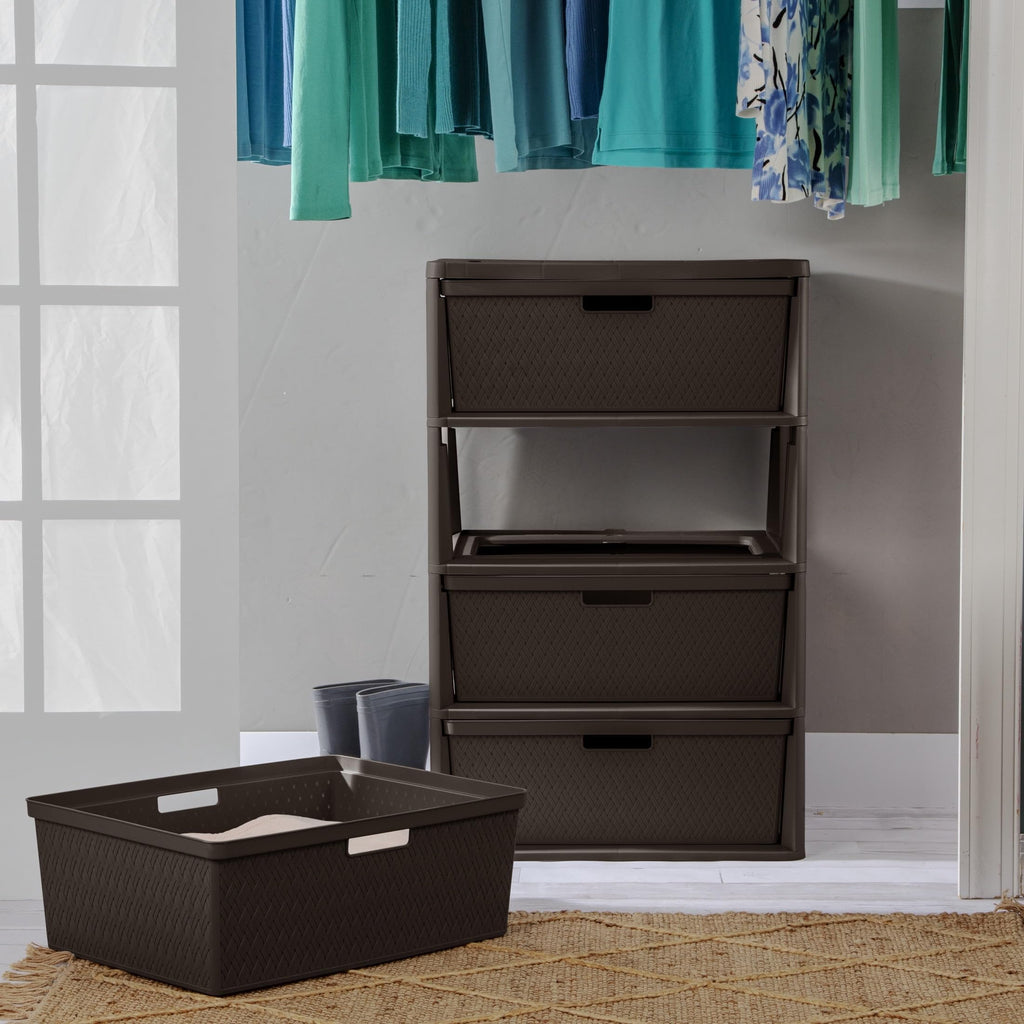 4 Drawer Plastic Storage Tower Brown N172281