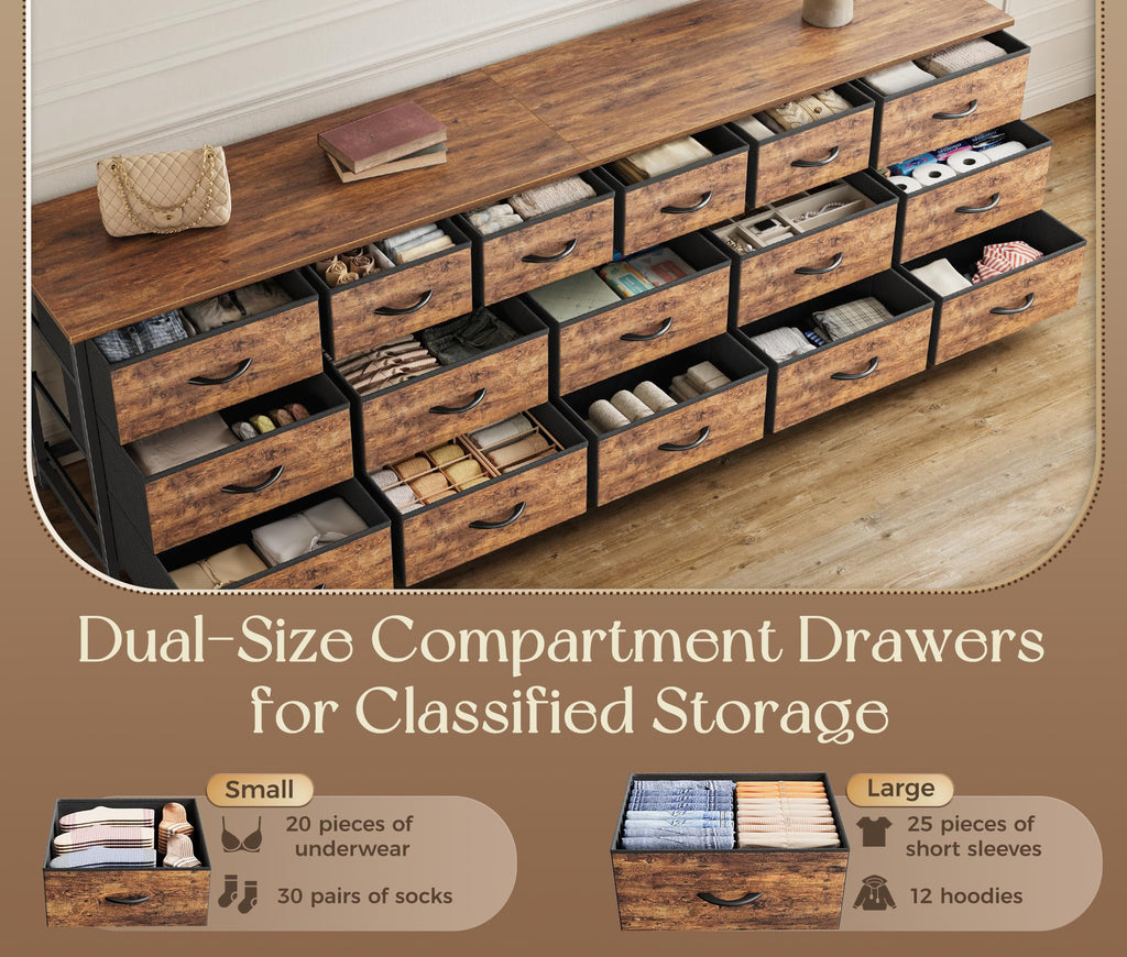 77.6" 16 Drawer Fabric Dresser R412959