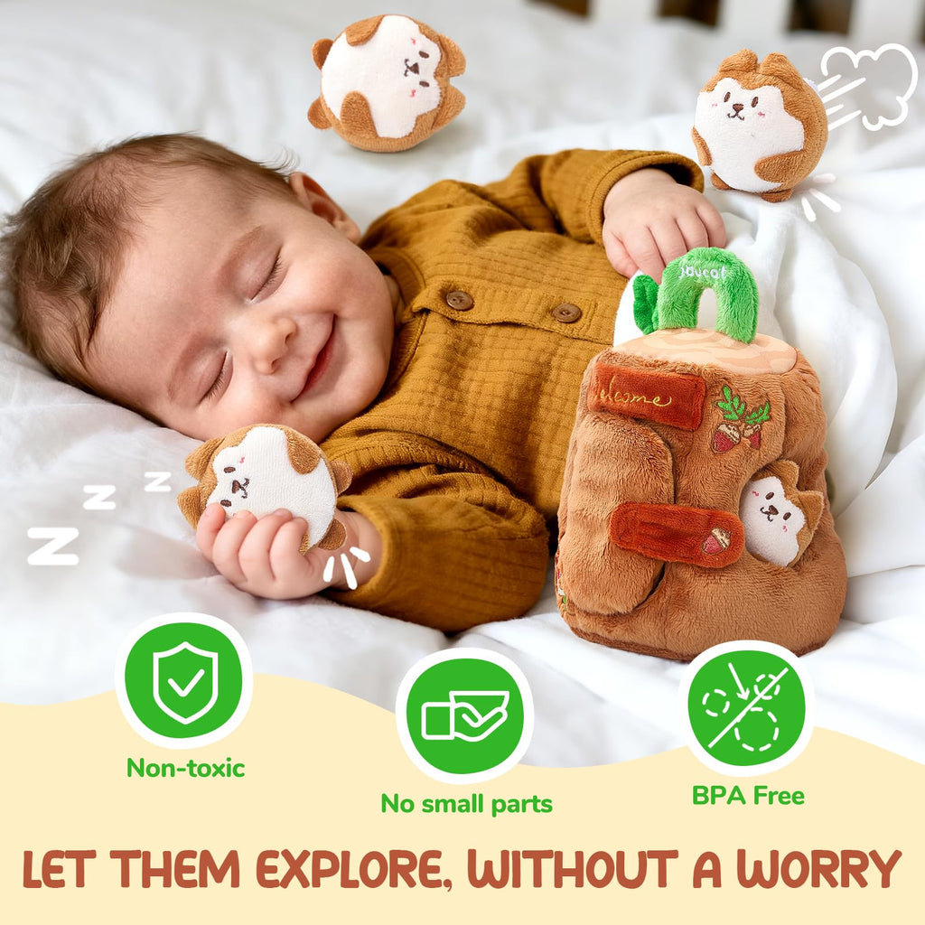 Soft Treehouse 5 Sensory Squirrels Rattle H33777